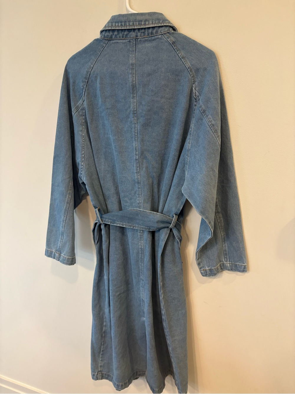 12th tribe Light Wash Denim Trench Coat - Picture 8 of 8